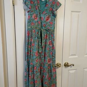 Charleston shoe co - Charlee floral Maxi Dress in Teal and Pink